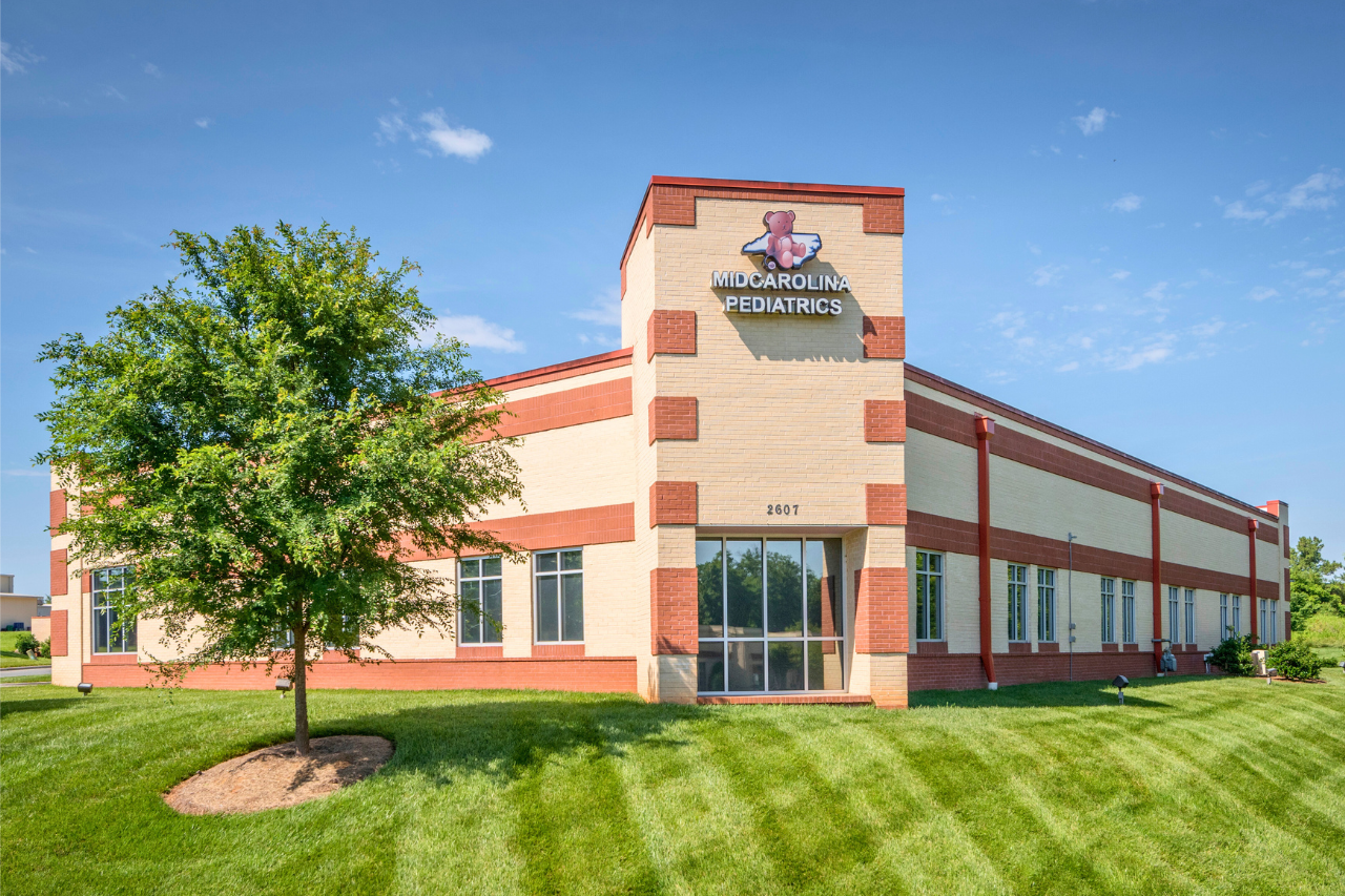 MidCarolina Pediatrics medical facility, designed and built by Metrolina Builders for superior pediatric care in North Carolina.